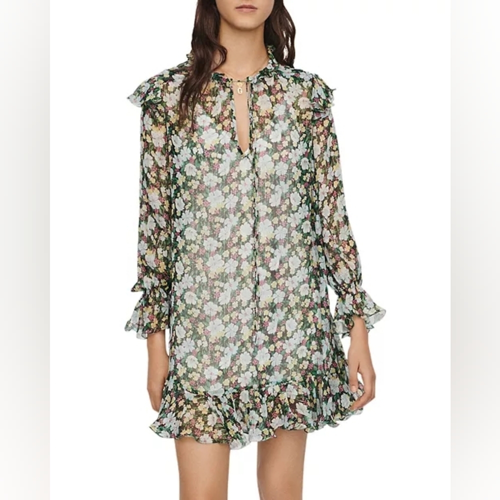 Maje Rullina Floral Silk Blend Size 3